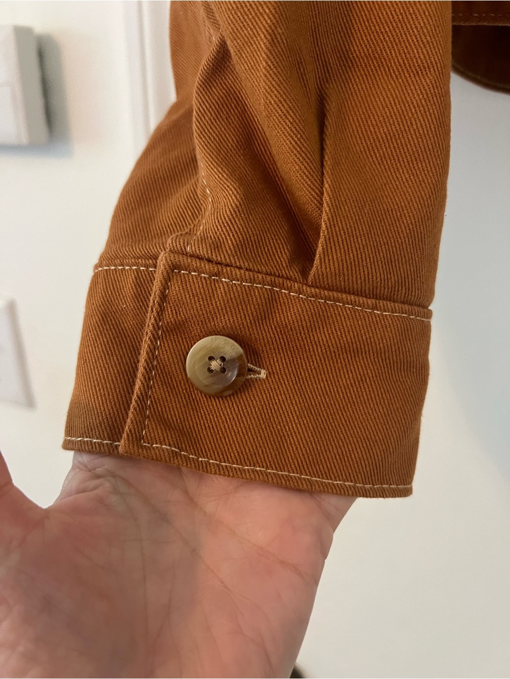 Old Navy Rust Brown Cropped Button-Front Jean Jacket size M (A236) - Picture 3 of 10